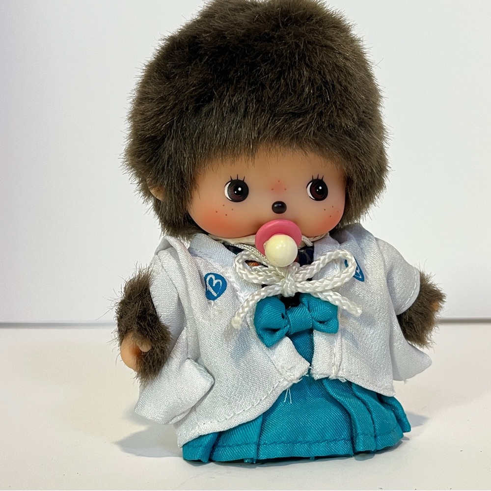 Bebichhichi Monchhichi Monkey Baby Plush Kimono Blue Sekiguchi Japanese Toy